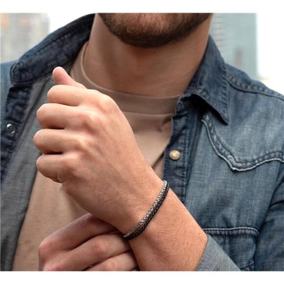 Galis Mens Bracelet - Stainless Steel for Men, Non Tarnish Rope Chain - Picture 8 of 10